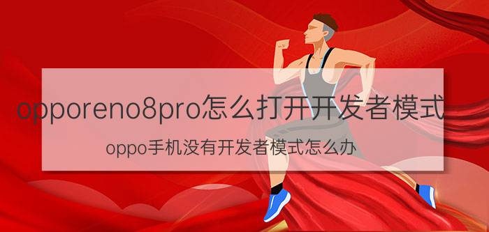 opporeno8pro怎么打开开发者模式 oppo手机没有开发者模式怎么办？